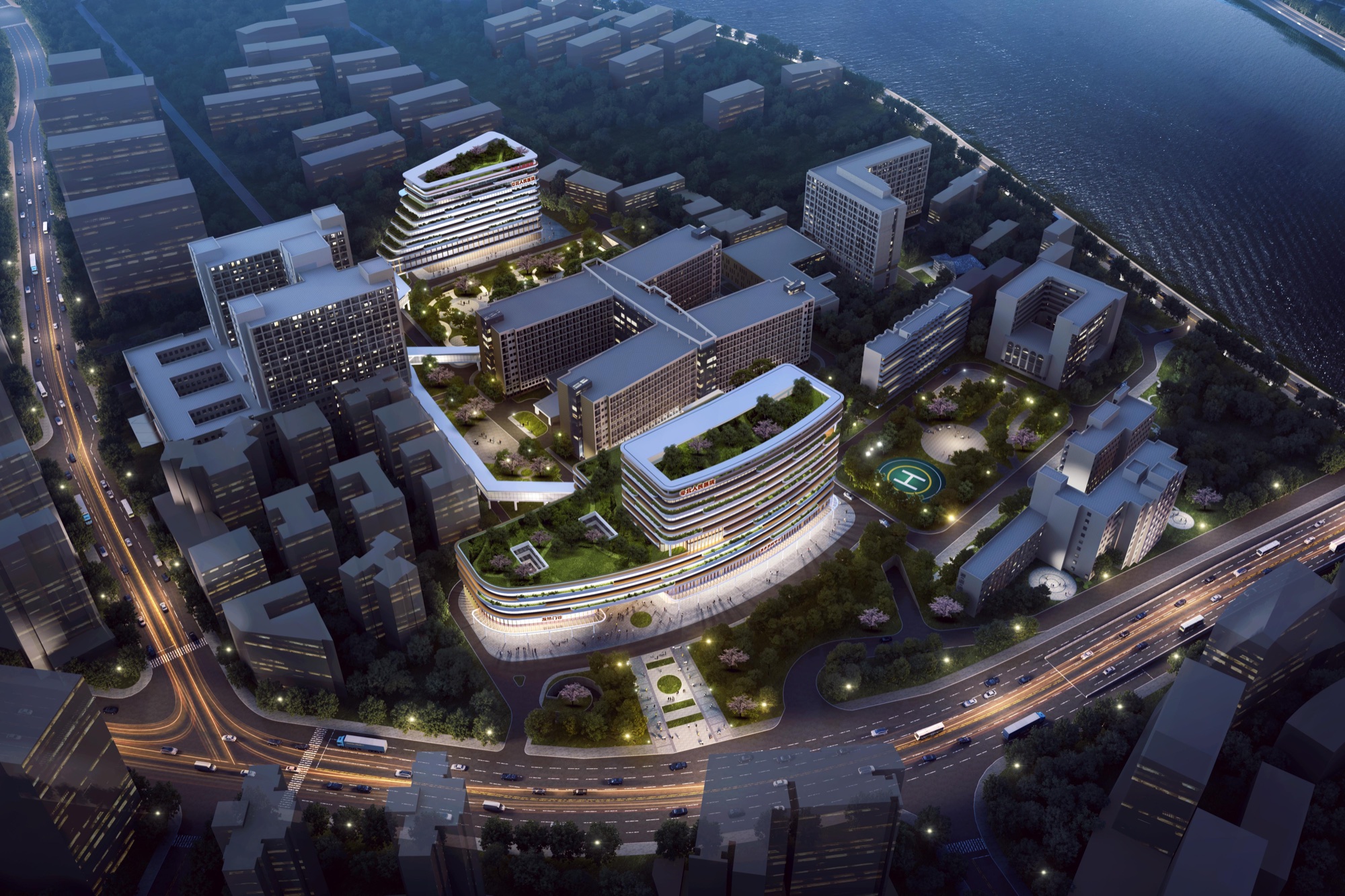 Aerial design view of the Medical Center of Guangdong Northern People's Hospital
