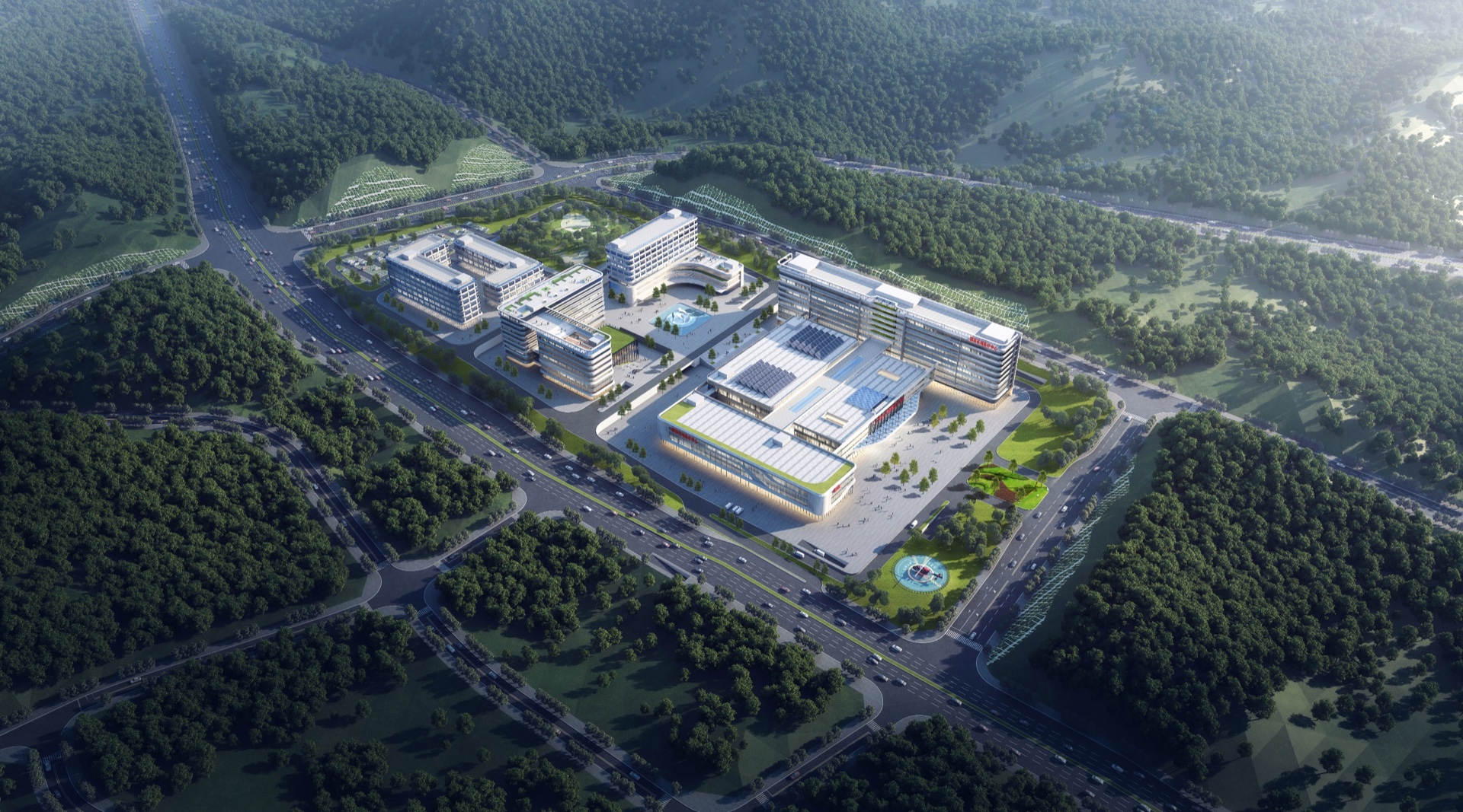 Aerial design view of Jiangsu Provincial People's Hospital Chongqing Hospital