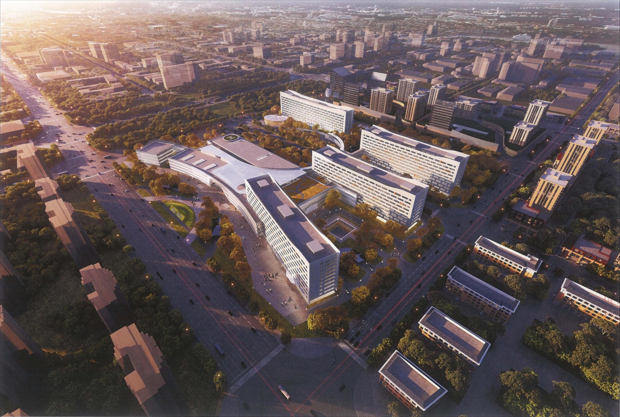 Aerial design view of Langfang People's Hospital relocation project